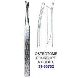 Ostéotome Silver Courbure à Droite 18 cm distribué par Nussbaum Médical