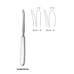 Elévateur de Langenbeck, longueur 20 cm, largeur de 7 et 10 mm distribué par Nussbaum Médical