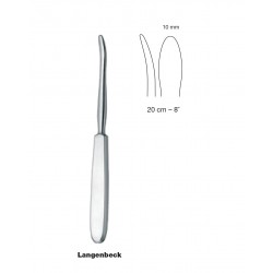 Elévateur de Langenbeck, longueur 20 cm, largeur 10 mm distribué par Nussbaum Médical
