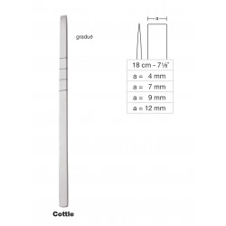 Ostéotome  gradué  de Cottle, longueur 18 cm, largeur de 4 mm