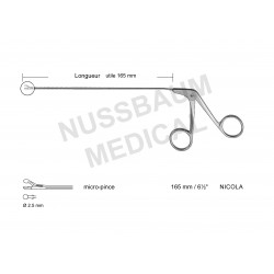 Micro-Pince de Nicola, Longueur utile 165 mm distribuée par Nussbaum Médical