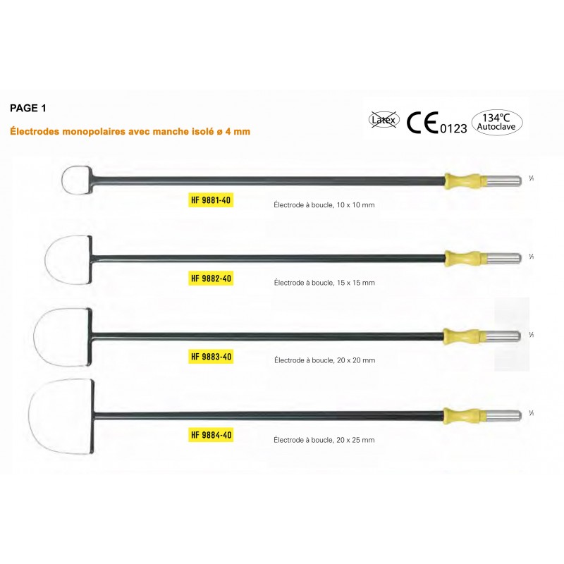 Electrodes Monopolaires de Conisation diamètre 4 mm - page 1