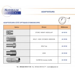 Adaptateurs pour câble à lumière froide, côté optique distribués par Nussbaum Médical