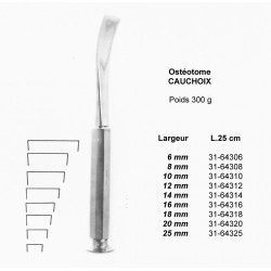Ostéotome de Cauchoix, longueur 25 cm, pour la chirurgie osseuse