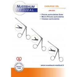 Brochure ORL - Pinces Auriculaires - Juin 2022, couverture - Publication de Nussbaum Médical