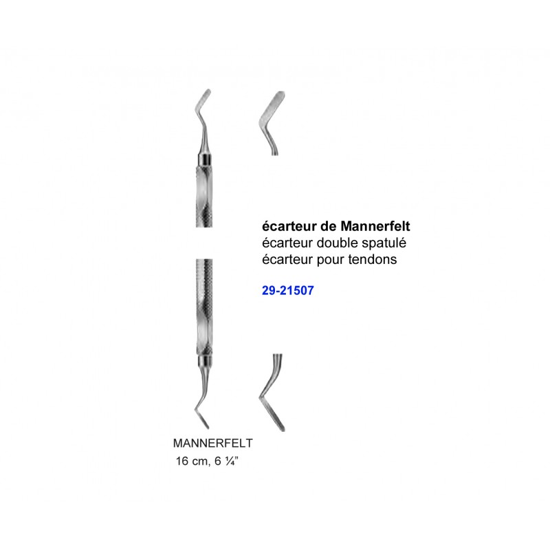 Ecarteur de Mannerfelt 16 cm double spatulé, distribué par Nussbaum Médical