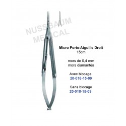 Micro Porte-Aiguille Droit en Titane 15 cm