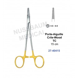 Porte-Aiguille Crile-Wood TC de 15 cm pour chirurgie plastique distribué par Nussbaum Médical