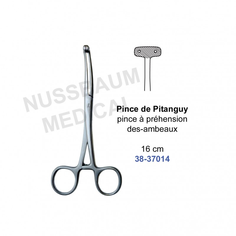 Pince de Pitanguy à préhension des lambeaux, 16 cm, distribuée par Nussbaum Médical