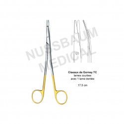 Ciseaux de Gorney courbes TC avec anneaux décalés pour facelift distribués par Nussbaum Médical