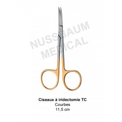 Ciseaux à iridectomie TC courbes de 11,5 cm distribués par Nussbaum Médical