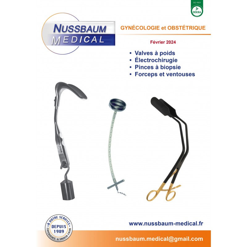 Brochure Obstétrique et gynécologie, Février 2024 , éditée par Nussbaum Médical, couverture