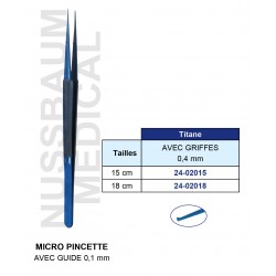 Micro Pincette Avec Griffes Titane 15 cm et 18 cm, distribuée par Nussbaum Médical