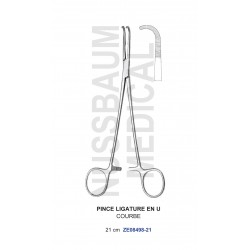 Pince ligature en U pour hystérectomie de 21 cm distribuée par Nussbaum Médical