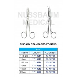 Ciseaux  Standards Pointus Droits et Courbes distribués par Nussbaum Médical