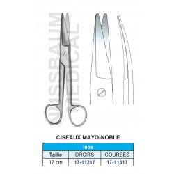 Ciseaux Mayo-Noble droits et courbes de 17 cm distribués par Nussbaum Médical