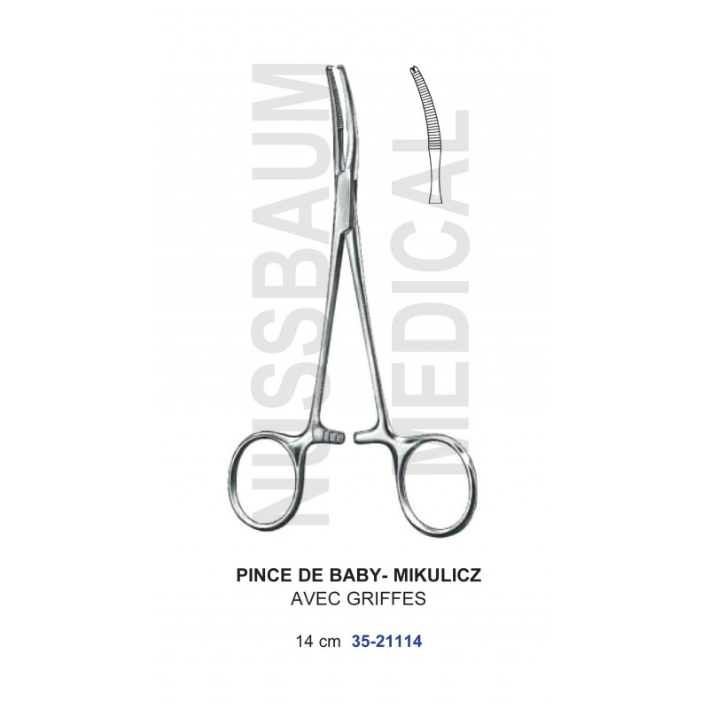 Pince de Baby-Mikulicz avec Griffes distribuée par Nussbaum Médical Pince de Baby-Mikulicz avec Griffes distribuée par Nussbaum Médical