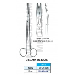 Ciseaux de Kaye 18 cm avec 2 lames dentées pour facelift distribués par Nussbaum Médical