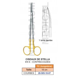 Ciseaux Stella TC contre-coudés de 18 cm distribués par Nussbaum Médical