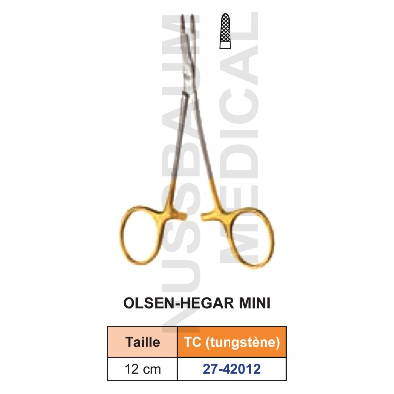 Porte-aiguille d'Olsen-Hegar Mini tungstène TC distribué par Nussbaum Médical