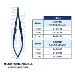 Micro Porte-Aiguille en Titane Corps Arrondi distribuée par Nussbaum Médical