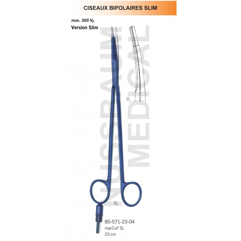 Ciseaux bipolaires Slim 23 cm distribués par Nussbaum Médical