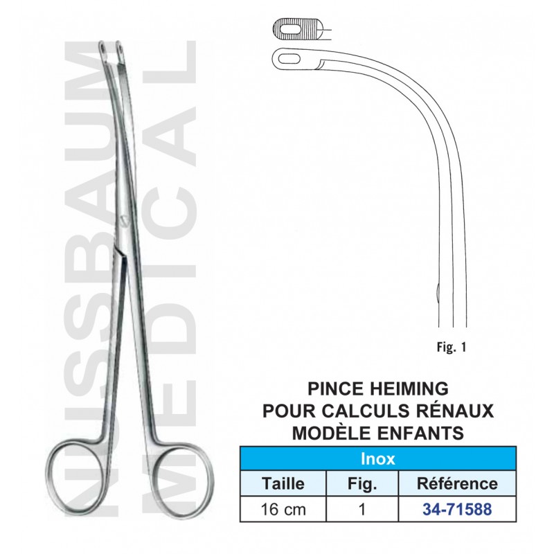 Pince Heiming pour calculs rénaux enfants fig 1 distribuée par Nussbaum Médical