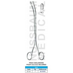 Pince Desjardins 23 cm pour calculs biliaires distribuée par Nussbaum Médical