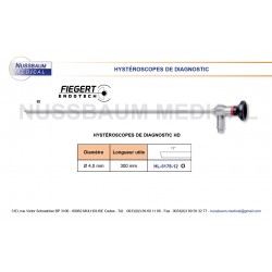 Hystéroscope de diagnostic avec optique à 12 degrés distribué par Nussbaum Médical