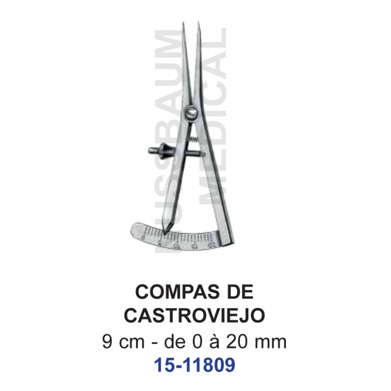 Compas de Castroviejo Droit 9 cm distribué par NUssbaum Médical