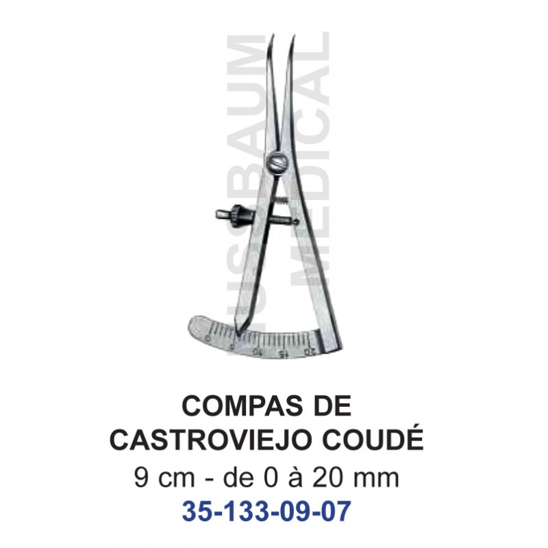 Compas de Castroviejo Coudé 9 cm distribué par NUssbaum Médical
