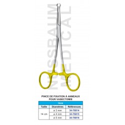 Pince à anneaux pour vasectomie 14 cm inox distribuée par Nussbaum Médical
