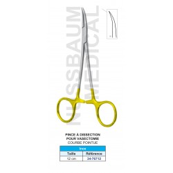 Pince à dissection pour vasectomie courbe pointue de 12cm inox distribuée par Nussbaum Médical