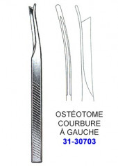 Ostéotome Silver Courbure à Gauche 18 cm distribué par Nussbaum Médical