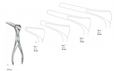 Spéculum nasal Killian, 13 cm, toutes tailles de valves, distribué par Nussbaum Médical