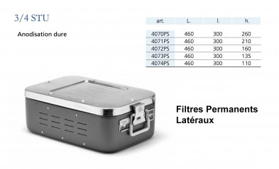 Conteneur Filtres Permanents Latéraux Taille 3/4 distribué par Nussbaum Médical
