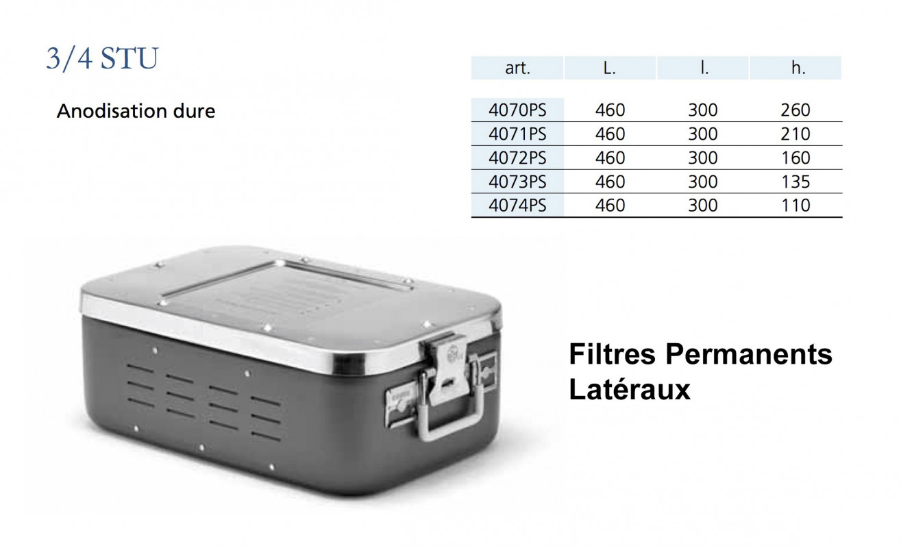 Conteneur Filtres Permanents Latéraux Taille 3/4