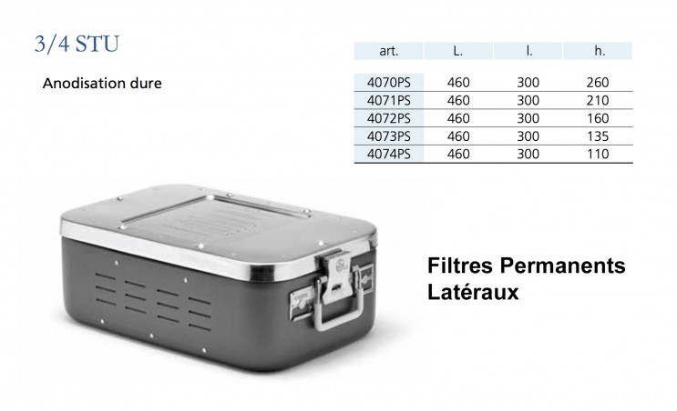 Conteneur Filtres Permanents Latéraux Taille 3/4 distribué par Nussbaum Médical