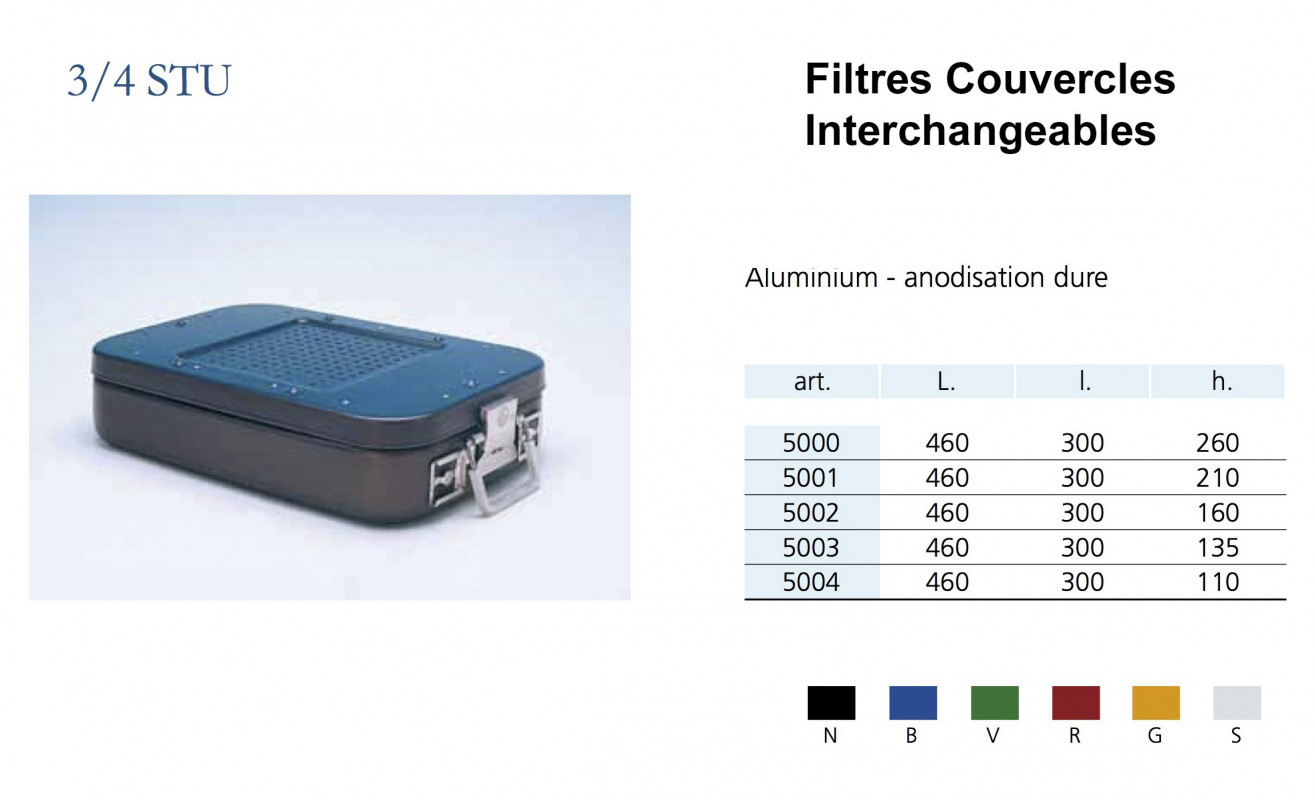 Conteneurs Filtres Couvercles Interchangeables Taille 3/4