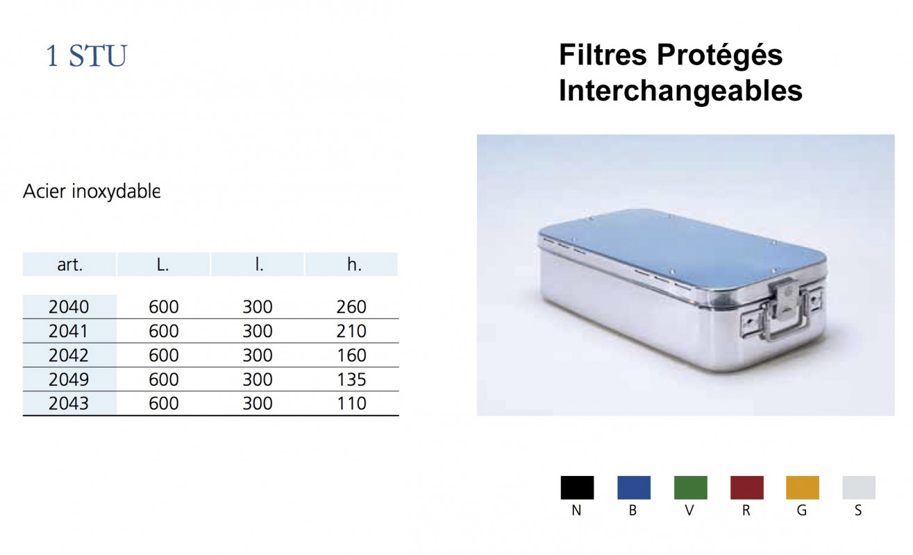Conteneurs Filtres Protégés Interchangeables Taille 1