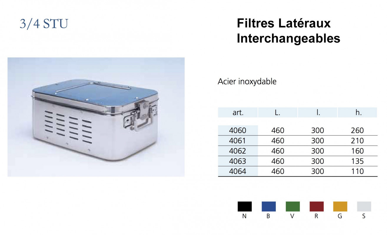 Conteneurs Filtres Latéraux Interchangeables Taille 3/4