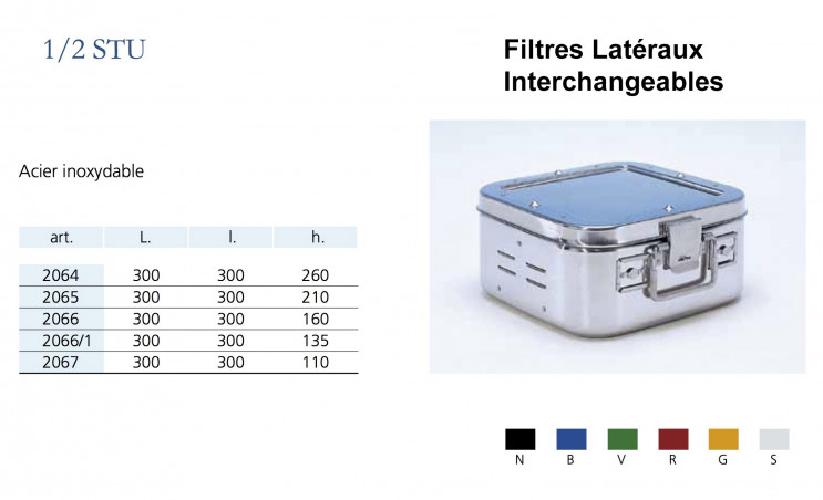 Conteneurs Filtres Latéraux Interchangeables Taille 1/2