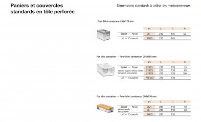 Paniers en Tôle Perforée pour Miniconteneurs