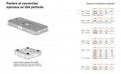 Paniers et Couvercles spéciaux en Tôle Perforée