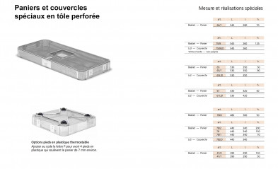 Paniers et Couvercles spéciaux en Tôle Perforée