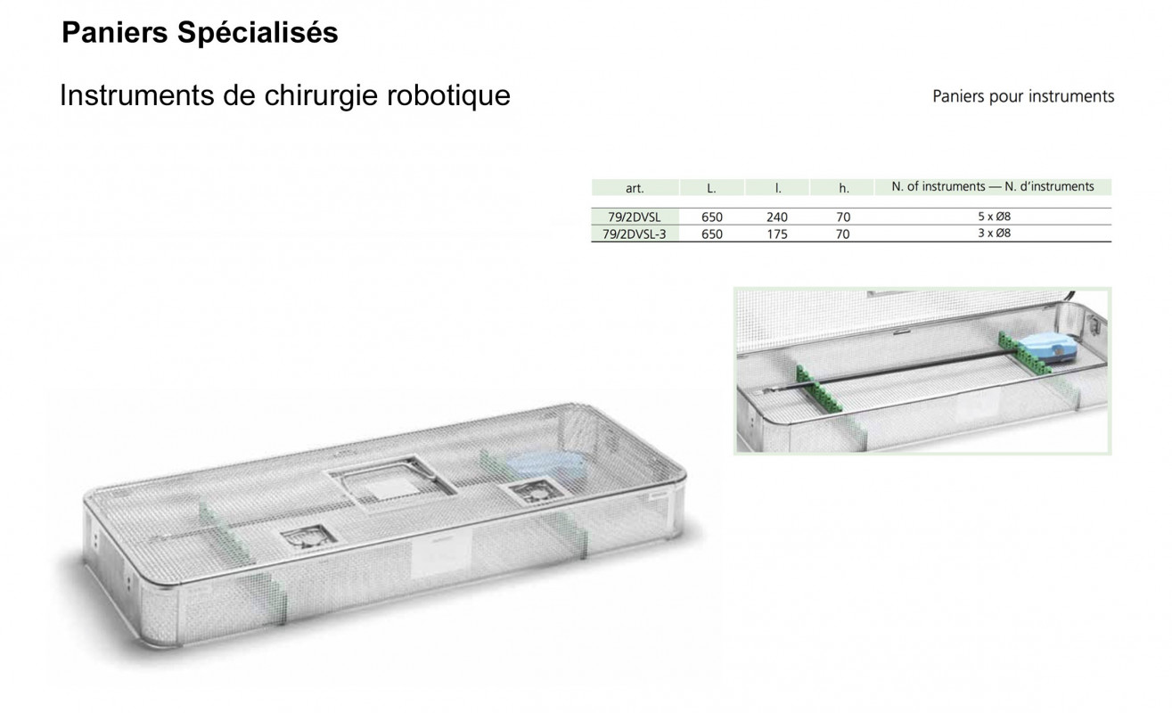 Paniers pour Instruments Chirurgie Robotique Paniers pour Instruments Chirurgie Robotique