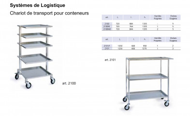 Chariots de transport pour conteneurs de stérilisation