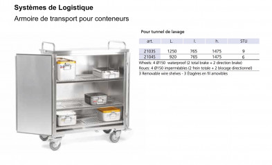 Armoire de transport pour conteneurs de stérilisation