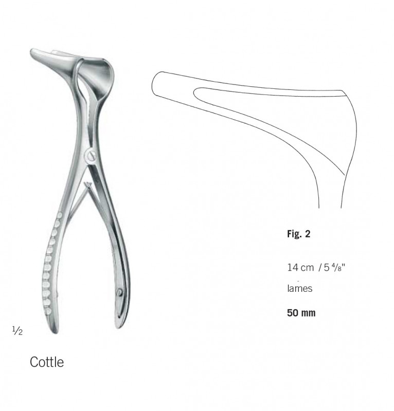 Spéculum Cottle 13,5 cm - fig.2 - 50 mm Spéculum Cottle 13,5 cm - fig.2 - 50 mm
