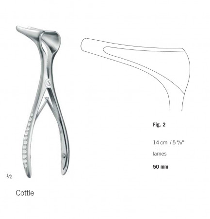 Spéculum Cottle longueur 13,5 cm - figure 2 - lames de 50mm distribué par Nussbaum Médical